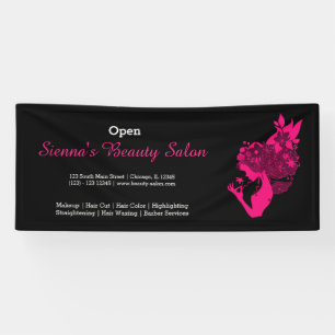 Banderoles Salon de beauté (rose profond) * choisir la couleu