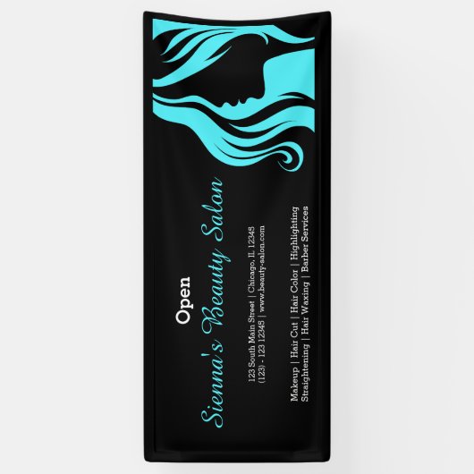 Banderoles Salon de beauté (turquoise) (Vertical)