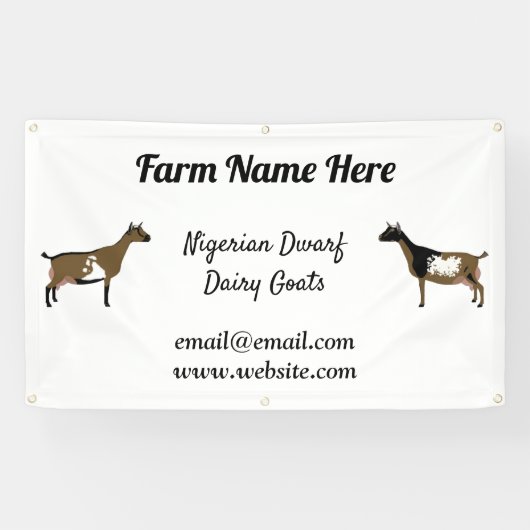 Banderoles Salon de chèvre laitière nigérian (Horizontal)