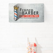 Banderoles Salon de coiffure Barber King Crown Barber Pole Ha (Insitu)