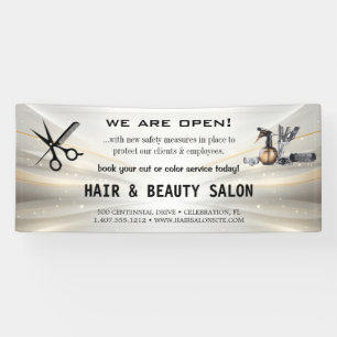 Banderoles Salon de coiffure Blush & Gold Whisk réouverture 