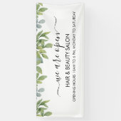 Banderoles Salon de feuillage vert aquarelle  (Vertical)