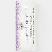 Banderoles Salon violet pailleté luxe qui dégouline (Vertical)