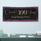 Banderoles Salutations à 100 Anniversaire Purple Gold Black (Salon professionnel)