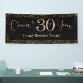 Banderoles Salutations à 30 Anniversaire Noir avec Gold Confe (Salon professionnel)