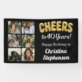 Banderoles Salutations à 40 ans 6 Collage de photos 40e anniv (Horizontal)