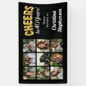 Banderoles Salutations à 40 ans 9 Collage de photos 40e anniv (Vertical)