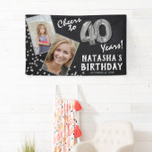 Banderoles Salutations à 40 ans Ballons d'argent 2 photo Anni (En situation)