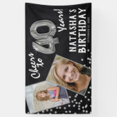 Banderoles Salutations à 40 ans Ballons d'argent 2 photo Anni (Vertical)