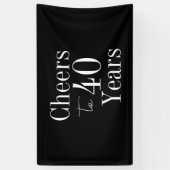 Banderoles Salutations à 40 ans Noir Blanc 40e anniversaire (Vertical)