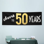 Banderoles Salutations à 50 Ans 50e Anniversaire Black Gold (Salon professionnel)