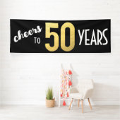 Banderoles Salutations à 50 Ans 50e Anniversaire Black Gold (Insitu)
