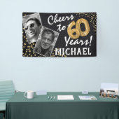 Banderoles Salutations à 60 ans ! Ballons d'or Photos Anniver (Salon professionnel)