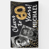 Banderoles Salutations à 60 ans ! Ballons d'or Photos Anniver (Vertical)