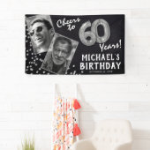 Banderoles Salutations à 60 ans Silver Balloon 2 photo Annive (En situation)