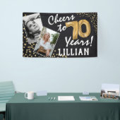 Banderoles Salutations à 70 ans ! Ballons d'or Photos Anniver (Salon professionnel)