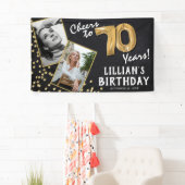 Banderoles Salutations à 70 ans Gold Balloon 2 photo Annivers (En situation)