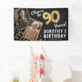 Banderoles Salutations à 80 ans Gold 2 Photo Anniversaire (En situation)