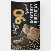 Banderoles Salutations à 80 ans Gold 2 Photo Anniversaire (Vertical)