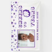 Banderoles Salutations à # Années Anniversaire Photo violet (Vertical)