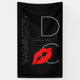 Banderoles Salutations de Washington D.C. Red Lipstick Kiss