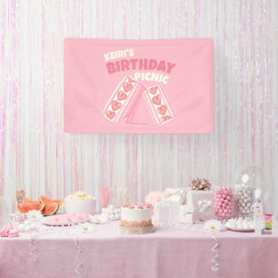 Banderoles Sandwich aux fraises roses Anniversaire Pique-niqu