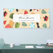 Banderoles Sandy Beach Summer Anniversaire de fête de bienven (Salon professionnel)