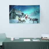 Banderoles Santa and Rudolph with Sled (Salon professionnel)