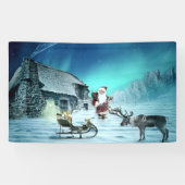 Banderoles Santa and Rudolph with Sled (Horizontal)