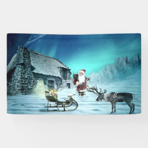 Banderoles Santa and Rudolph with Sled