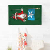 Banderoles Santa Claus Avec Drapeau De Houston Texas (En situation)