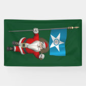 Banderoles Santa Claus Avec Drapeau De Houston Texas (Horizontal)