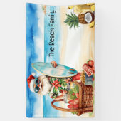 Banderoles Santa Claus for Christmas in July at beach  (Vertical)