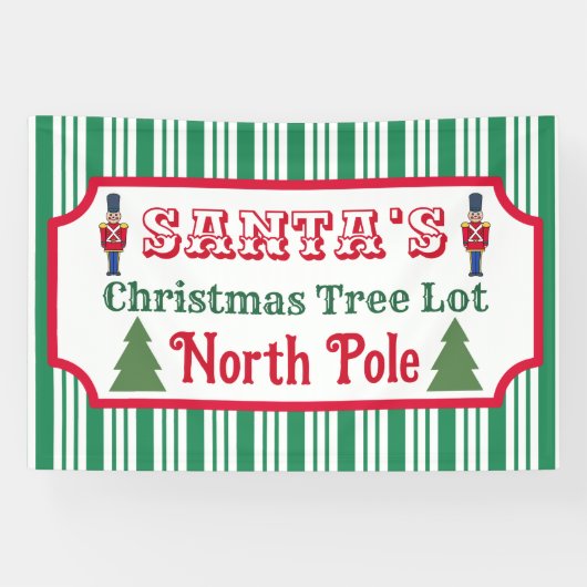 Banderoles Santa's Retro Christmas Tree Lot Sign Banner (Horizontal)
