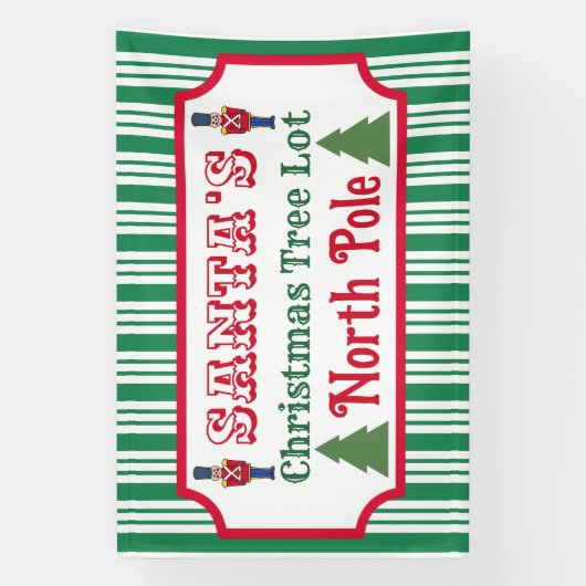 Banderoles Santa's Retro Christmas Tree Lot Sign Banner (Verticale)