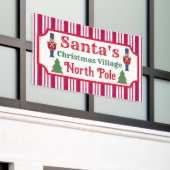 Banderoles Santa's Retro Christmas Village Sign Banner (Bâtiment extérieur)