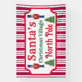 Banderoles Santa's Retro Christmas Village Sign Banner (Verticale)