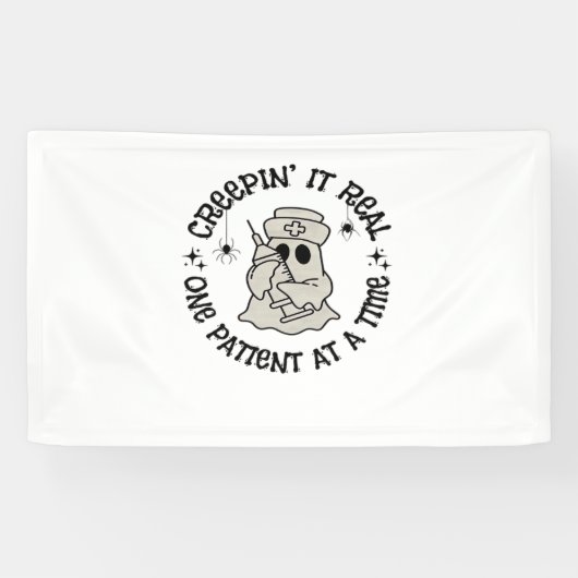 Banderoles Santé Halloween, Le Creeping It Real Un Patient (Horizontal)