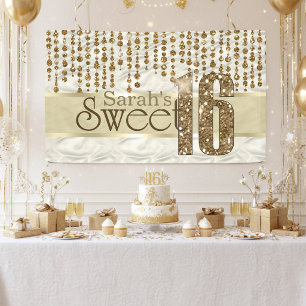 Banderoles Satin Jewel Sweet Sixteen Or ID260