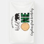 Banderoles Saule un Ours vert Buffle Plaid premier anniversai (Vertical)