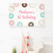 Banderoles Saupoudrer de beignes roses Anniversaire (Insitu)