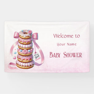 Banderoles Saupoudrer les beignets Baby shower de ruban rose