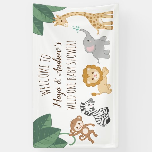 Banderoles Sauvage un Safari / Jungle signe d'accueil (Vertical)