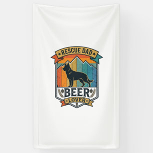 Banderoles Sauver Papa Amateur de Bière Chien Vintage Sunset_