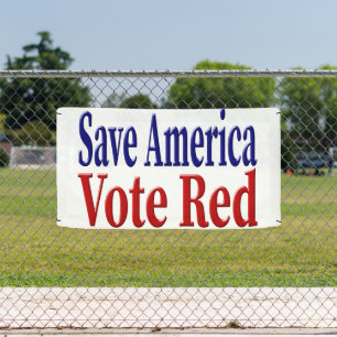 Banderoles Save America Vote Red avec le texte bleu rouge