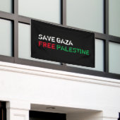 Banderoles Save Gaza Free Palestine blanc rouge noir (Bâtiment extérieur)