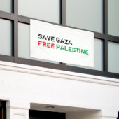 Banderoles Save Gaza Free Palestine noir rouge blanc (Bâtiment extérieur)