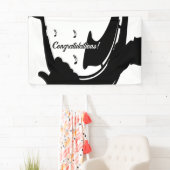 Banderoles Saxophone Surreal Play Félicitations (En situation)