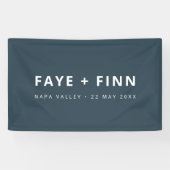 Banderoles scandinave | Mariage minimaliste bleu fumée (Horizontal)