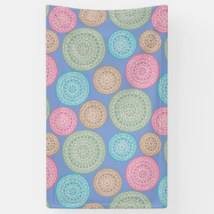 Banderoles Scandinavian Flower Mandalas Pattern 1